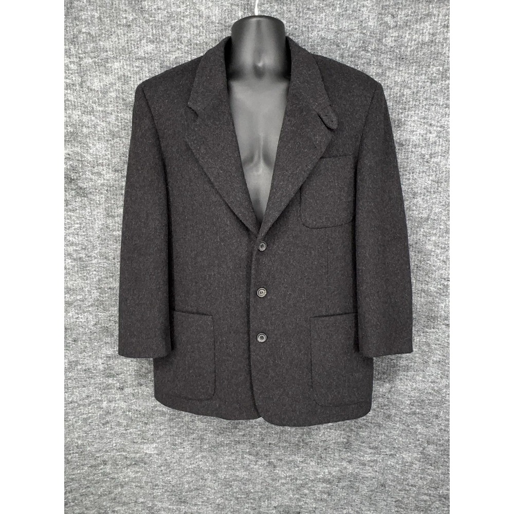 VTG 80s LL Bean Insulated Wool Blazer Jacket Field Coat Mens M Gray USA Made